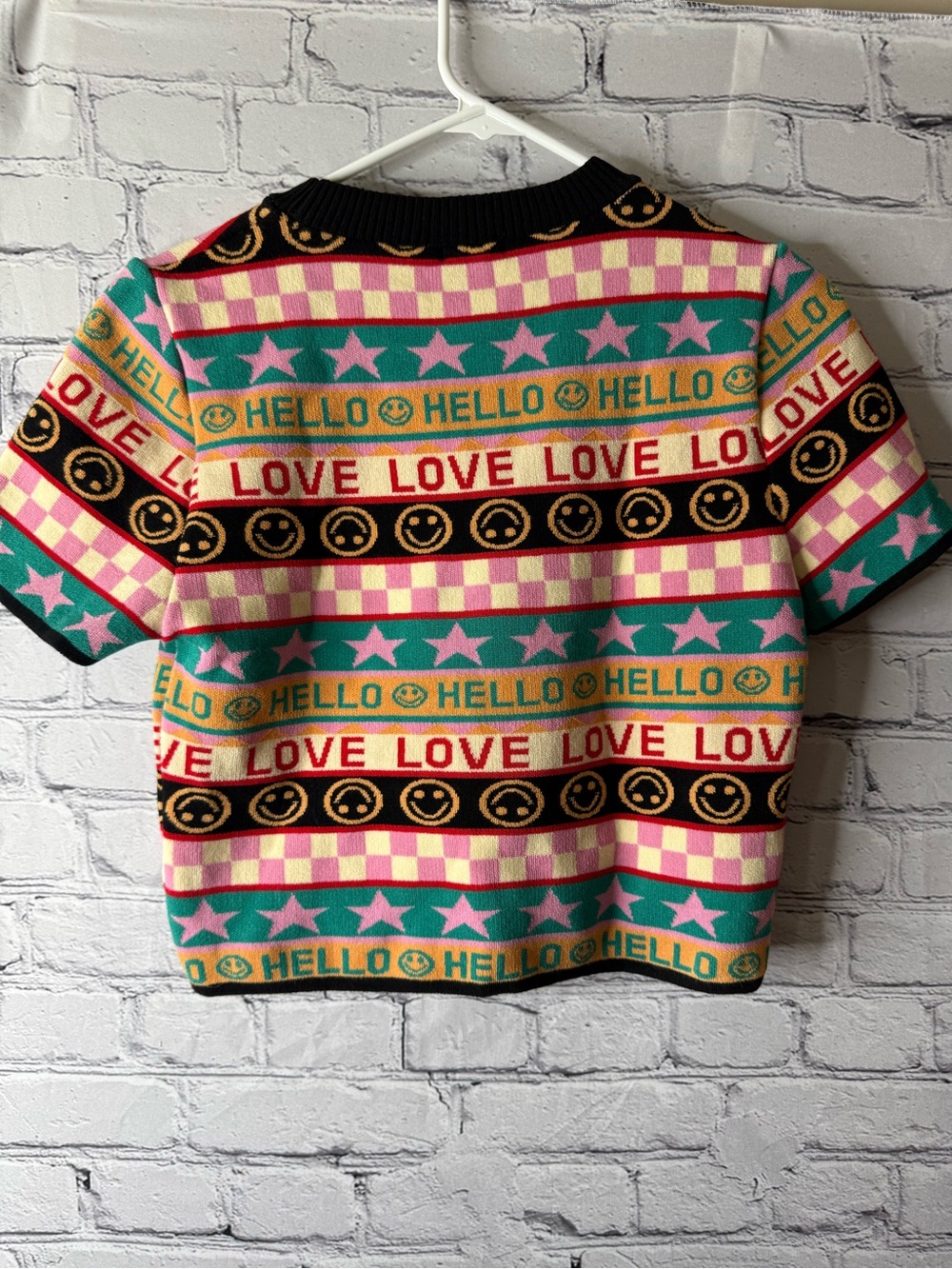 Debut colorful cropped short sleeve sweater - Picture 4 of 6